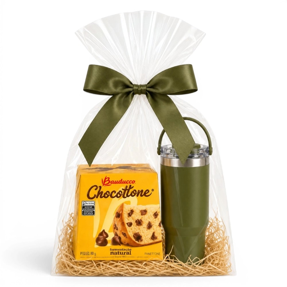 Kit Especial Personalizado com Chocottone e Copo Térmico