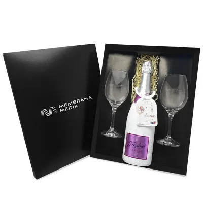 Kit Espumante Freixenet Ice Rose e Taca Barone