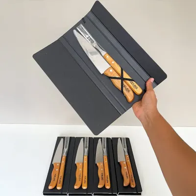 Kit Faca e Garfo Personalizado Brinde Corporativo 7 Polegadas PB-31063