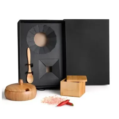 Kit Farinheira e Saleiro em Bambu 3 Pcs