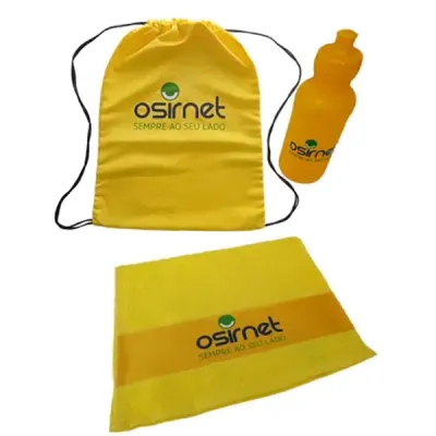 Kit fitness amarelo personalizado
