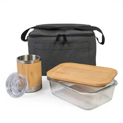 Kit Fitness Ecologico Marmita e Bolsa Termica
