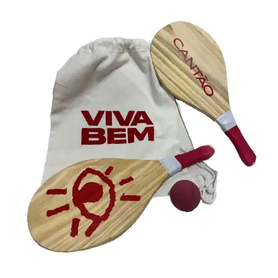 Kit Frescobol Com 2 Raquetes e Bola