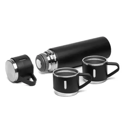 Kit Garrafa 500ml e 2 Copos de Inox 100ml