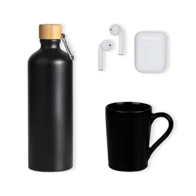 Kit Garrafa Caneca e Fone Bluetooth 3 Pcs