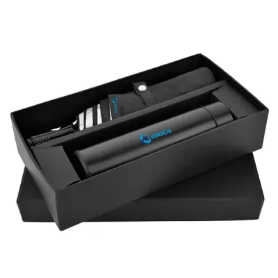 Kit Garrafa e Sombrinha em Caixa de Papel Personalizada