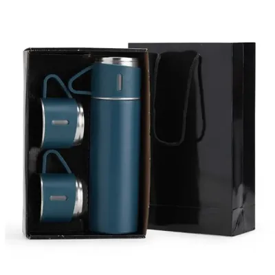 Kit Garrafa Térmica Azul