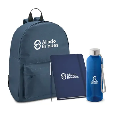 Kit Integração e Boas-Vindas Com Mochila (Azul)