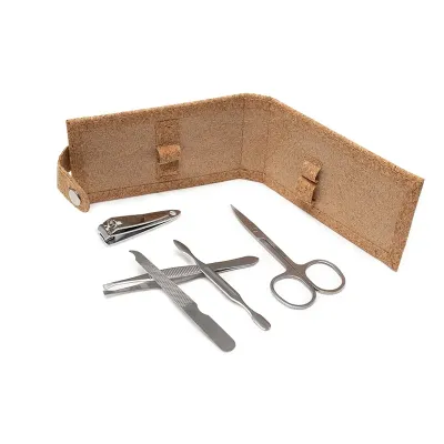 Kit manicure 5 peças em estojo de cortiça
