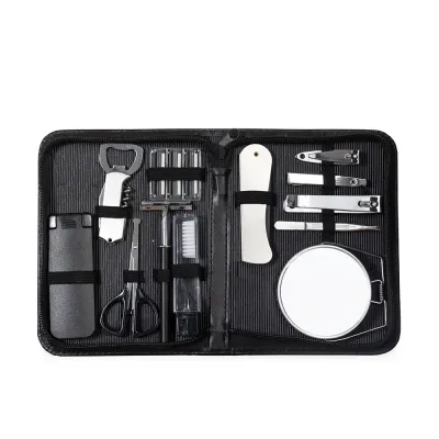 Kit Masculino 12 Pcs em Estojo de Couro
