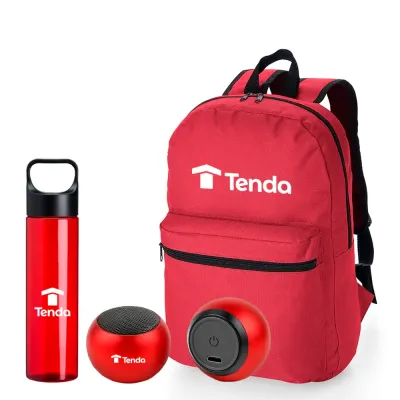 Kit Onboarding Com Mochila Garrafa e Caixa de Som