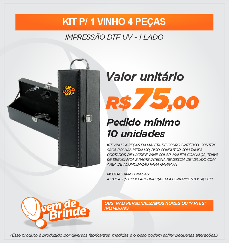 KIT P/ 1 VINHO 4 PEÇAS