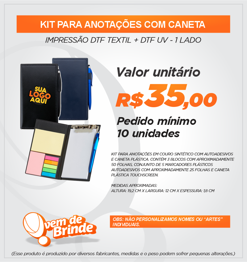 Kit para Anotações com Caneta