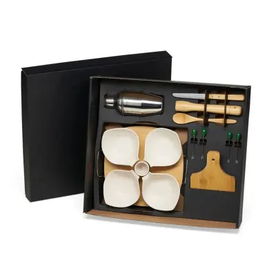Kit Para Caipirinha Com Petisqueira em Bambu