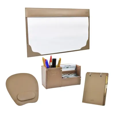 Kit Para Mesa Escritorio Glv03018 em Couro