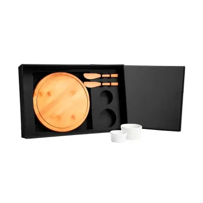Kit Para Petisco Com Tabua Redonda