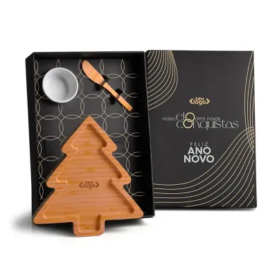 Kit Para Petisco Pinheiro de Natal 3 Pcs
