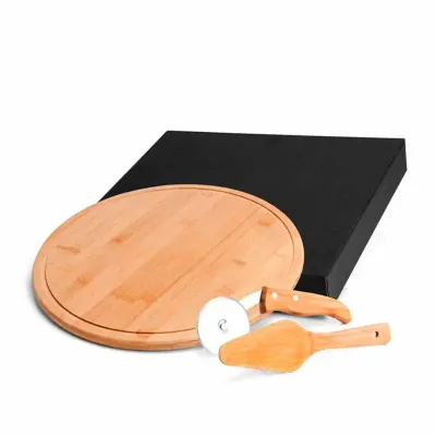 Kit Pizza Personalizado Com Tabua de Bambu