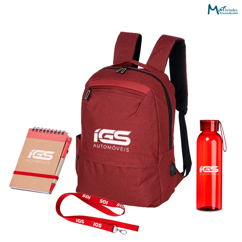 Kit Presença Personalizado com Mochila USB 21L