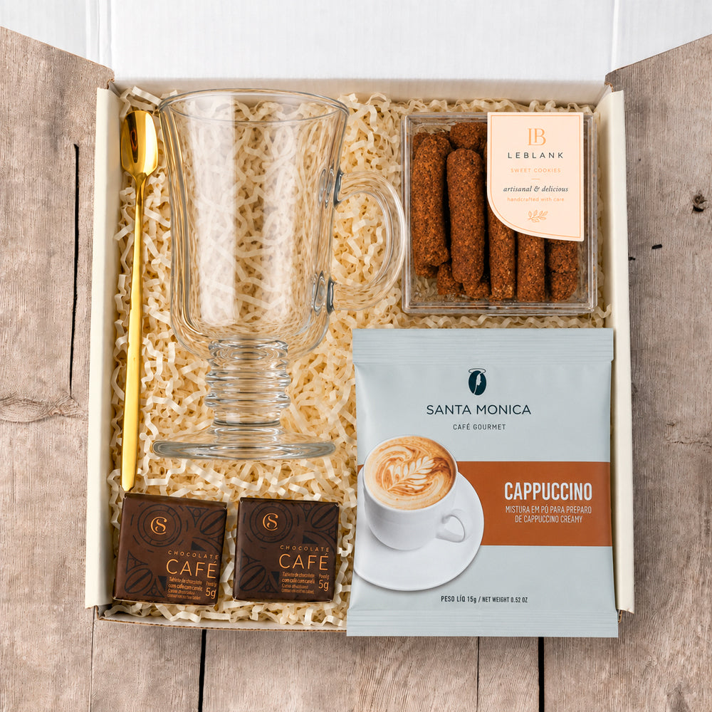 Kit Presente Chocolate Quente Cremoso e Snacks