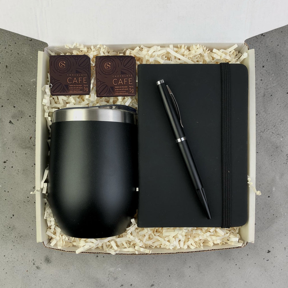 Kit Presente Corporativo Caderno e Copo Termico