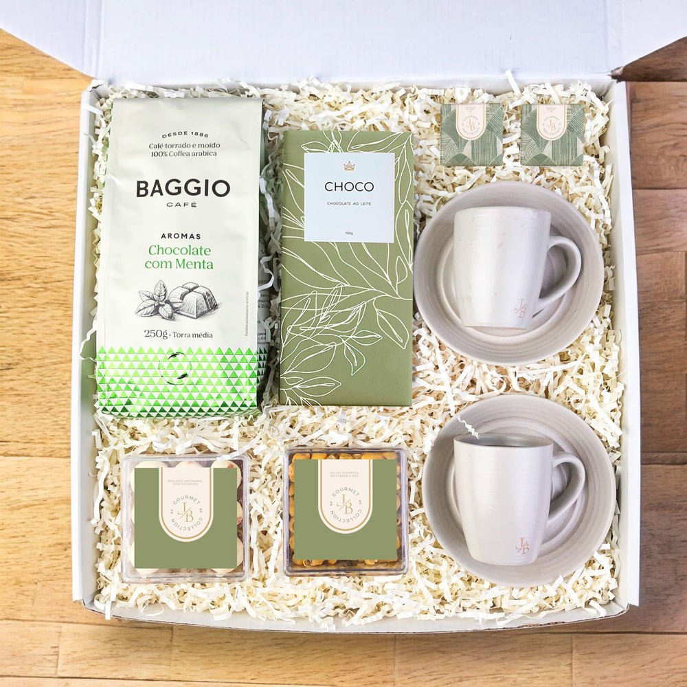 Kit Presente Corporativo Cafe Baggio e Xícara Com Pires Premium
