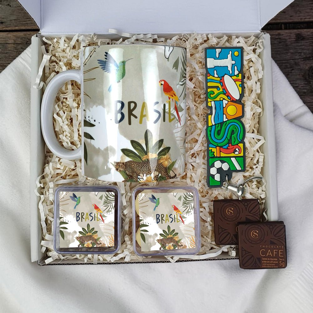 Kit Presente Corporativo Caneca Personalizada e Snacks