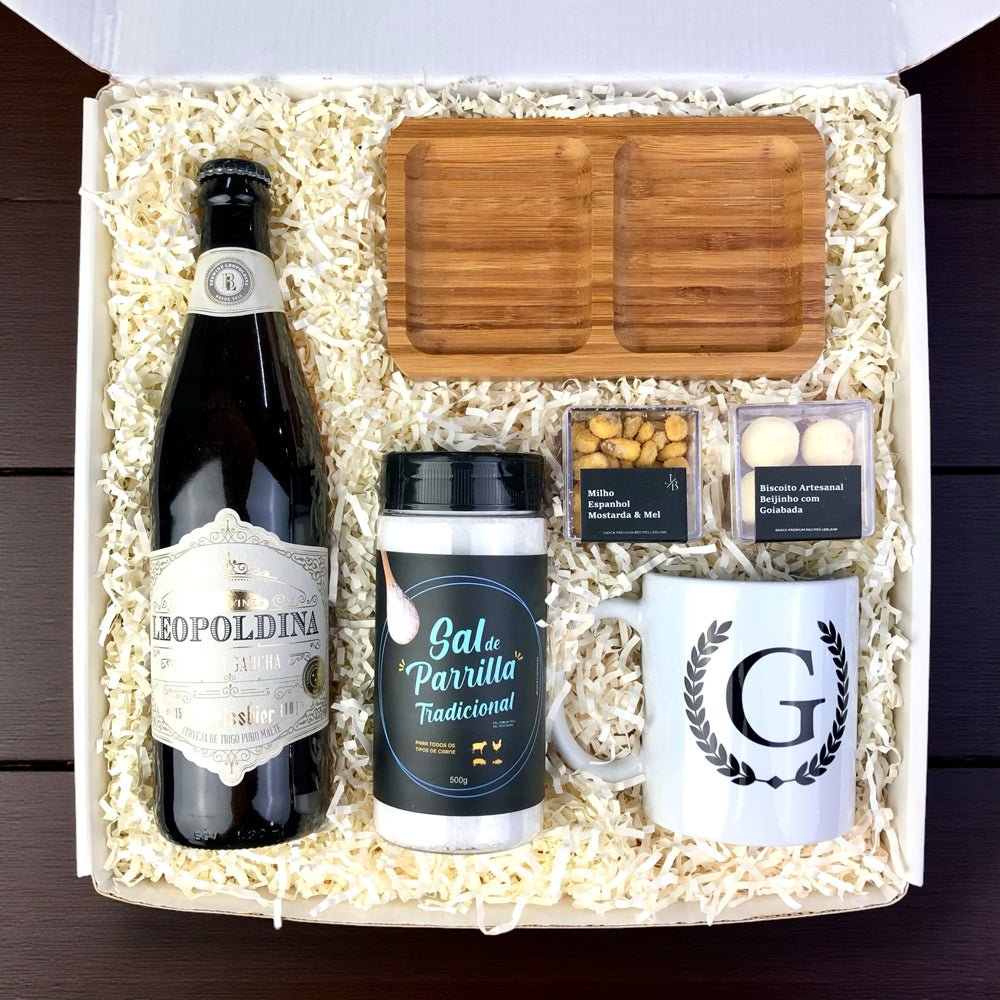 Kit Presente Corporativo Cerveja Churras com Caneca Personalizada