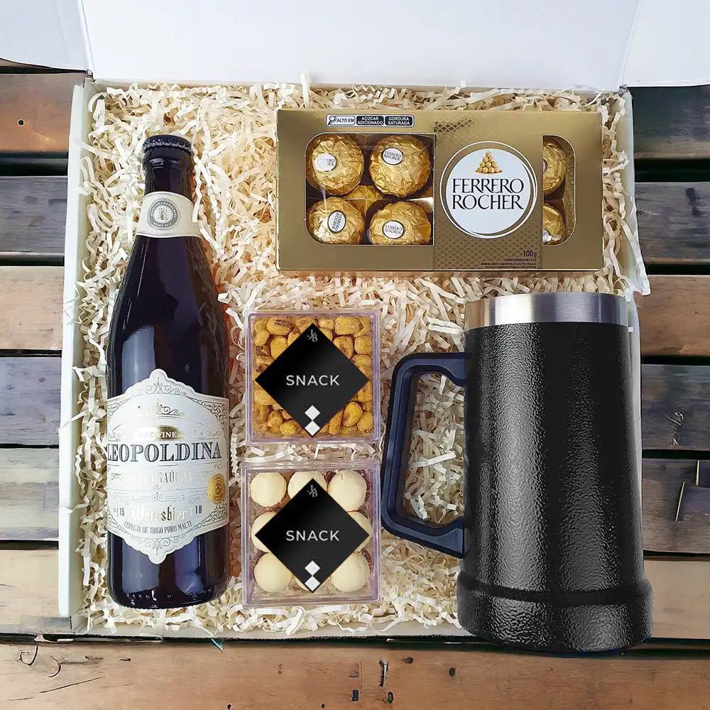 Kit Presente Corporativo Cerveja com Caneca Termica