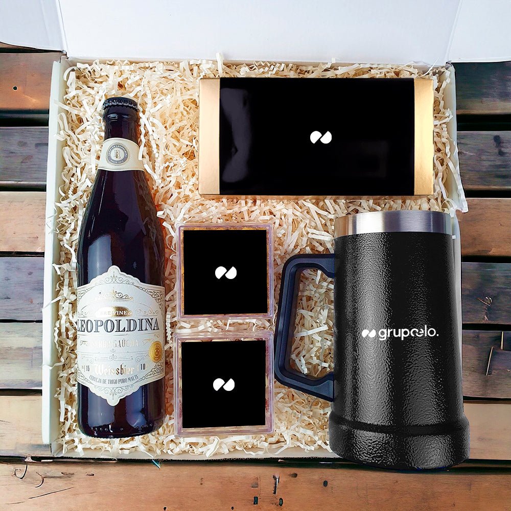 Kit Presente Corporativo Grupo Elo Cerveja com Caneca Termica