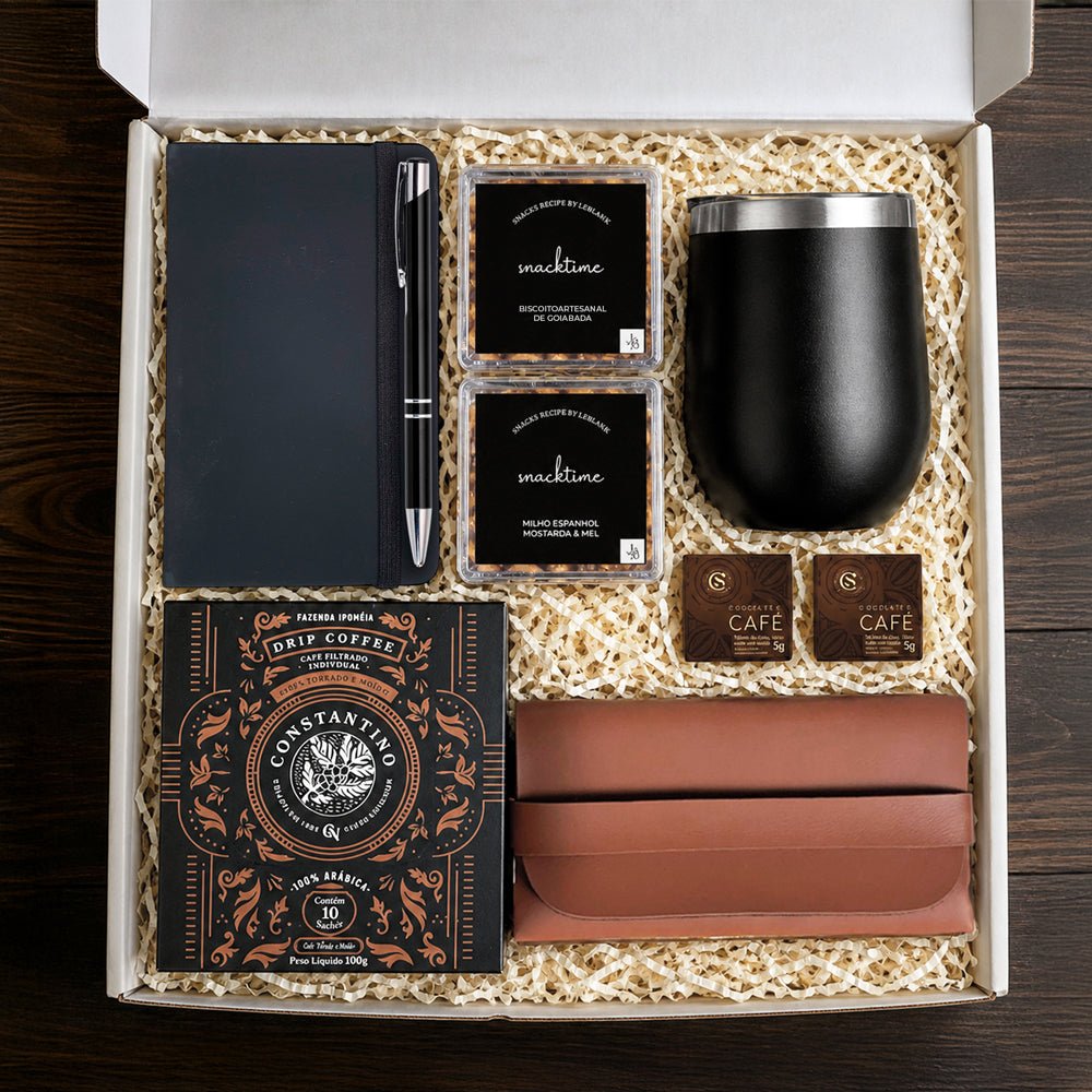 Kit Presente Corporativo Office Cafe com Copo Personalizado