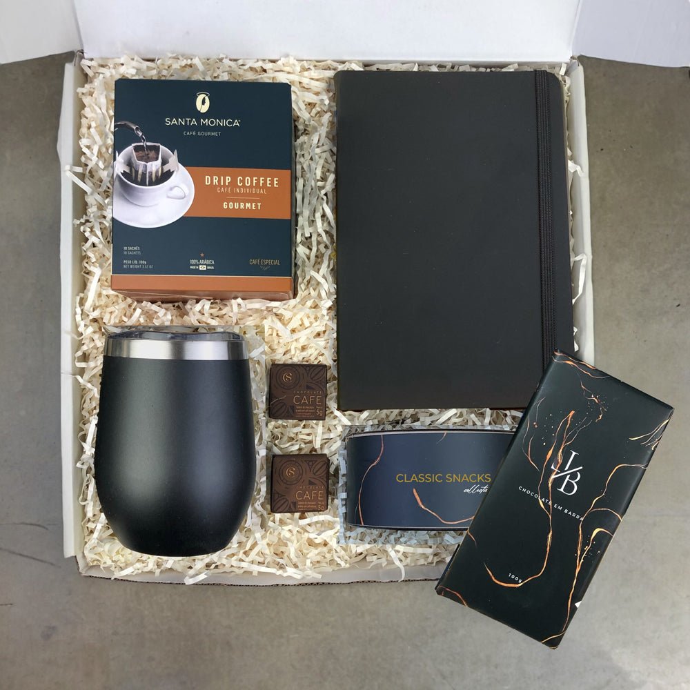 Kit Presente Corporativo Office com Caderno e Copo Personalizado