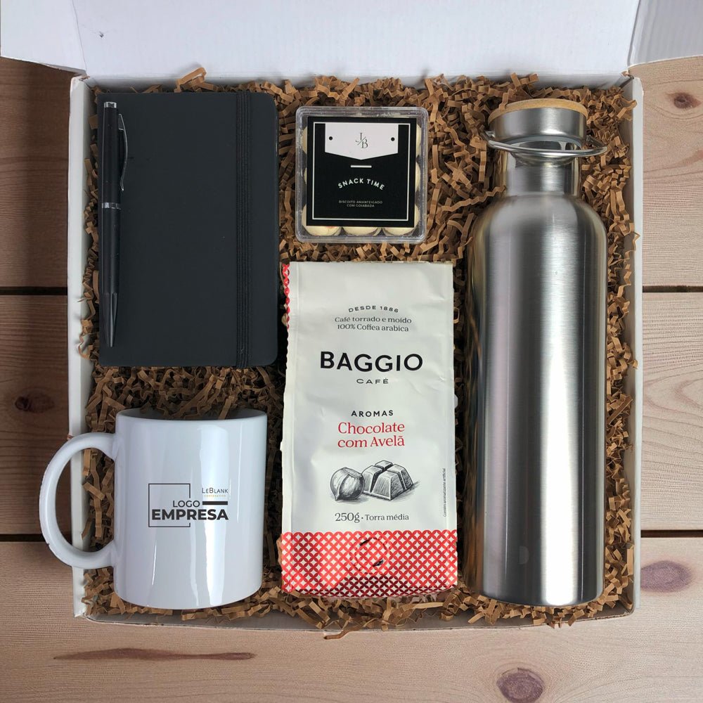 Kit Presente Corporativo Office com Garrafa de Inox e Caneca Personalizada