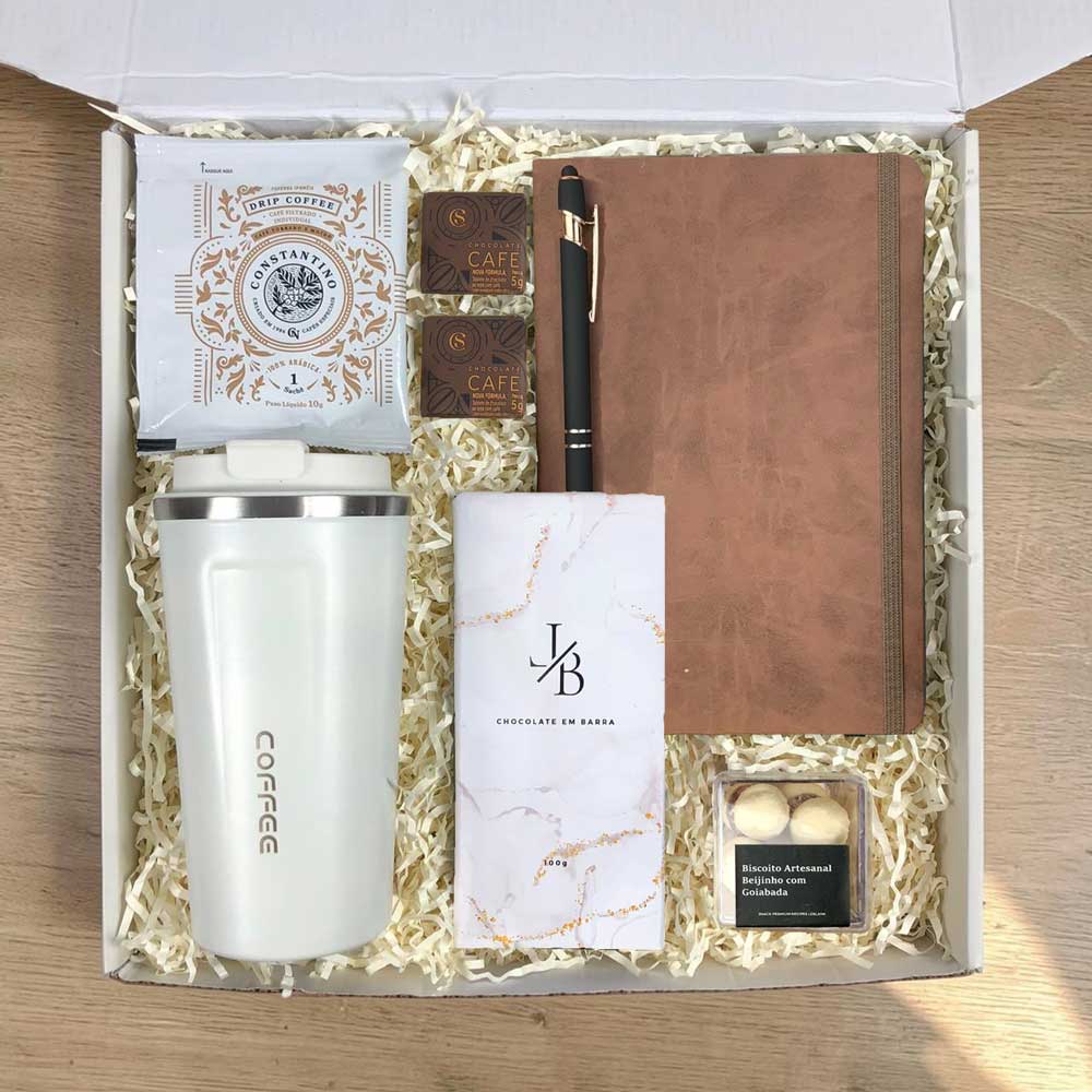 Kit Presente Corporativo Office e Chocolate Cremoso