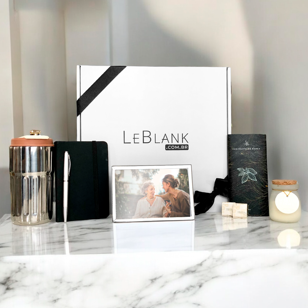 Kit Presente Garrafa Inox com Porta Retrato Personalizado e Vela