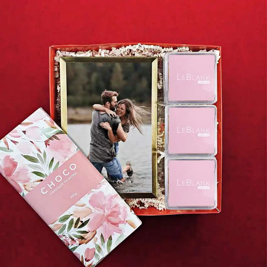 Kit Presente Snacks e Chocolate com Porta Retrato