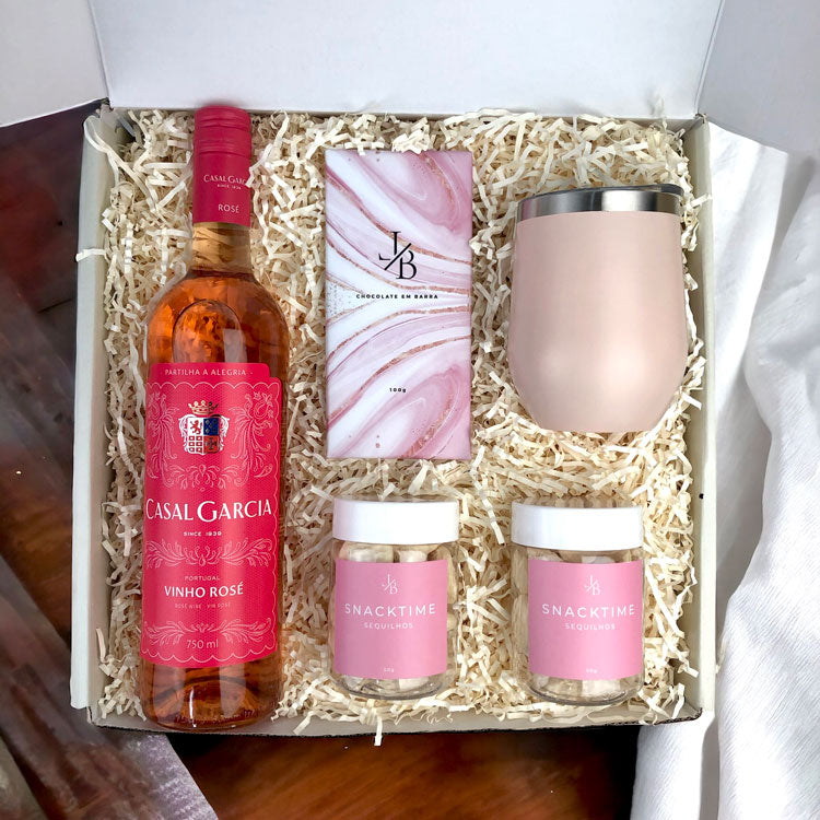 Kit Presente Vinho Rosé Casal Garcia e Copo Térmico