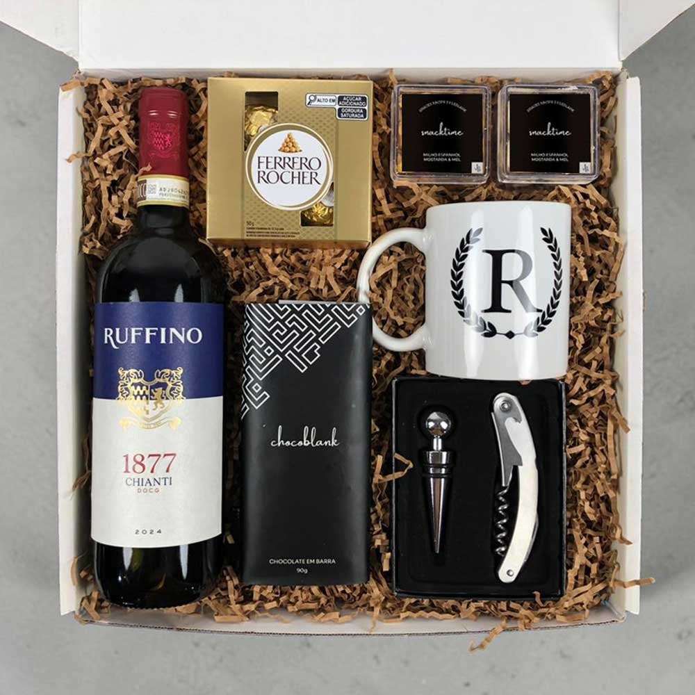 Kit Presente Vinho Ruffino e Caneca Personalizada
