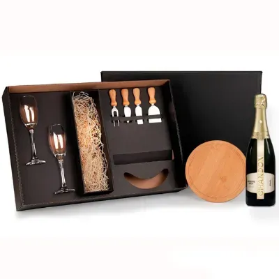 Kit Queijo e Champagne 7 Pcs Com Espumante