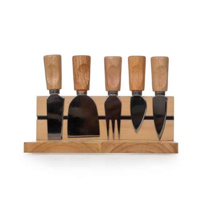 Kit queijo em bambu com tábua com suporte imantado