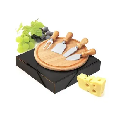 Kit Queijo em Bambu Personalizado
