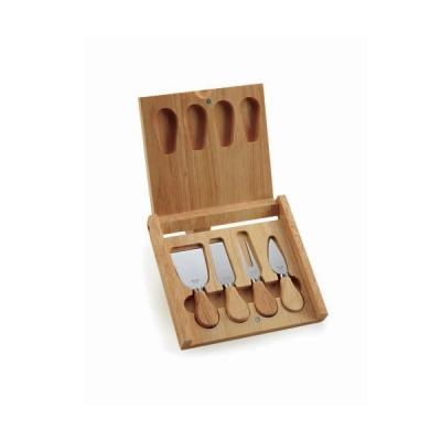 Kit Queijo Personalizado Com 5 Pecas Leve em Estojo de Madeira Com Personalizacao da Logomarca em l