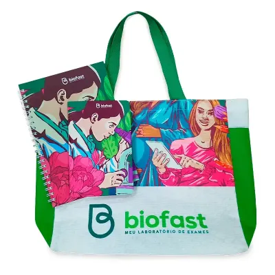 Kit Sacola Com Bloco e Caderno Personalizado