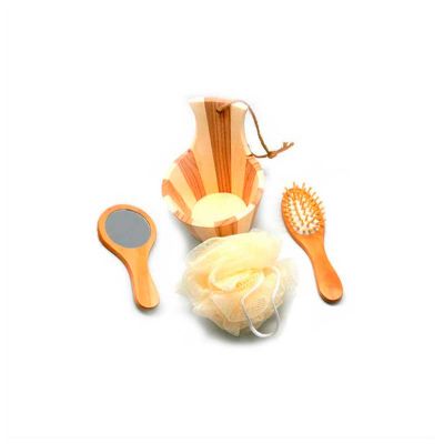 Kit Spa Personalizado Para Brinde em Madeira Ecologica Contem 01 Escova de Cabelo 01 Espelho e