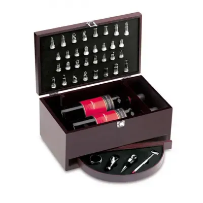 Kit Vinho Caixa de Madeira