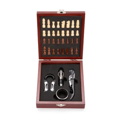 Kit Vinho com Xadrez e 4 Acessórios - 1