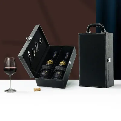 Kit Vinho em Couro Sintetico 4 Pecas