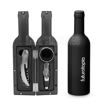 Kit Vinho Formato Garrafa Com 3 Pecas