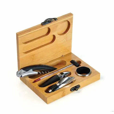 Kit Vinho Personalizado Com 5 Pecas Bambu