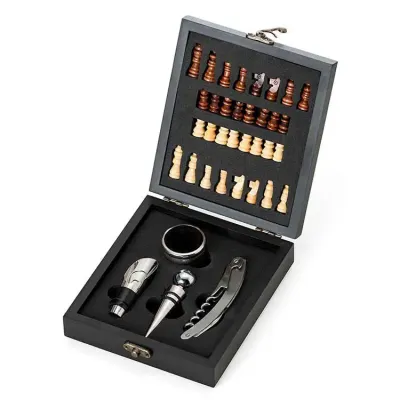 Kit Vinho tabuleiro Xadrez 4 Peças